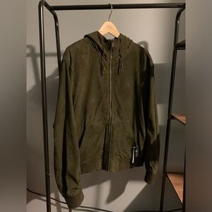 Ralph Lauren Reversible Suede-Taffeta Hooded Jacket 
Condition- Brand new